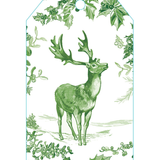 Christmas Toile Green Gift Tag - 4 Per Package_Caspari_HT10135-GRN