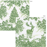 Christmas Tree Toile Sage/white Paper Linen Guest Towel -12 In_Caspari_19230GG-GRN