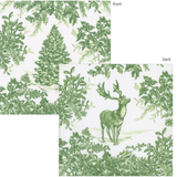 Christmas Tree Toile Sage/white Paper Linen Guest Towel -12 In_Caspari_19230GG-GRN