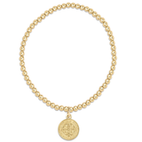 Classic Gold 3mm Bracelet - Blessing Gold Disc-E Newton-BCLG3BLSGD