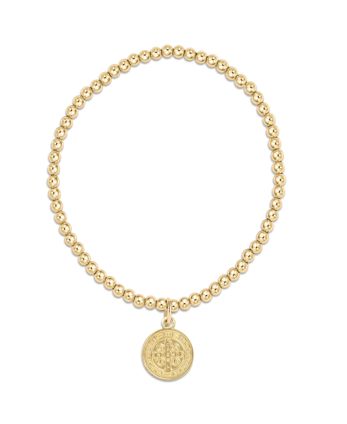 Classic Gold 3mm Bracelet - Blessing Gold Disc-E Newton-BCLG3BLSGD