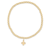 Classic Gold 3mm Bracelet - Signature Cross Gold Charm-E Newton-BCLG3SC