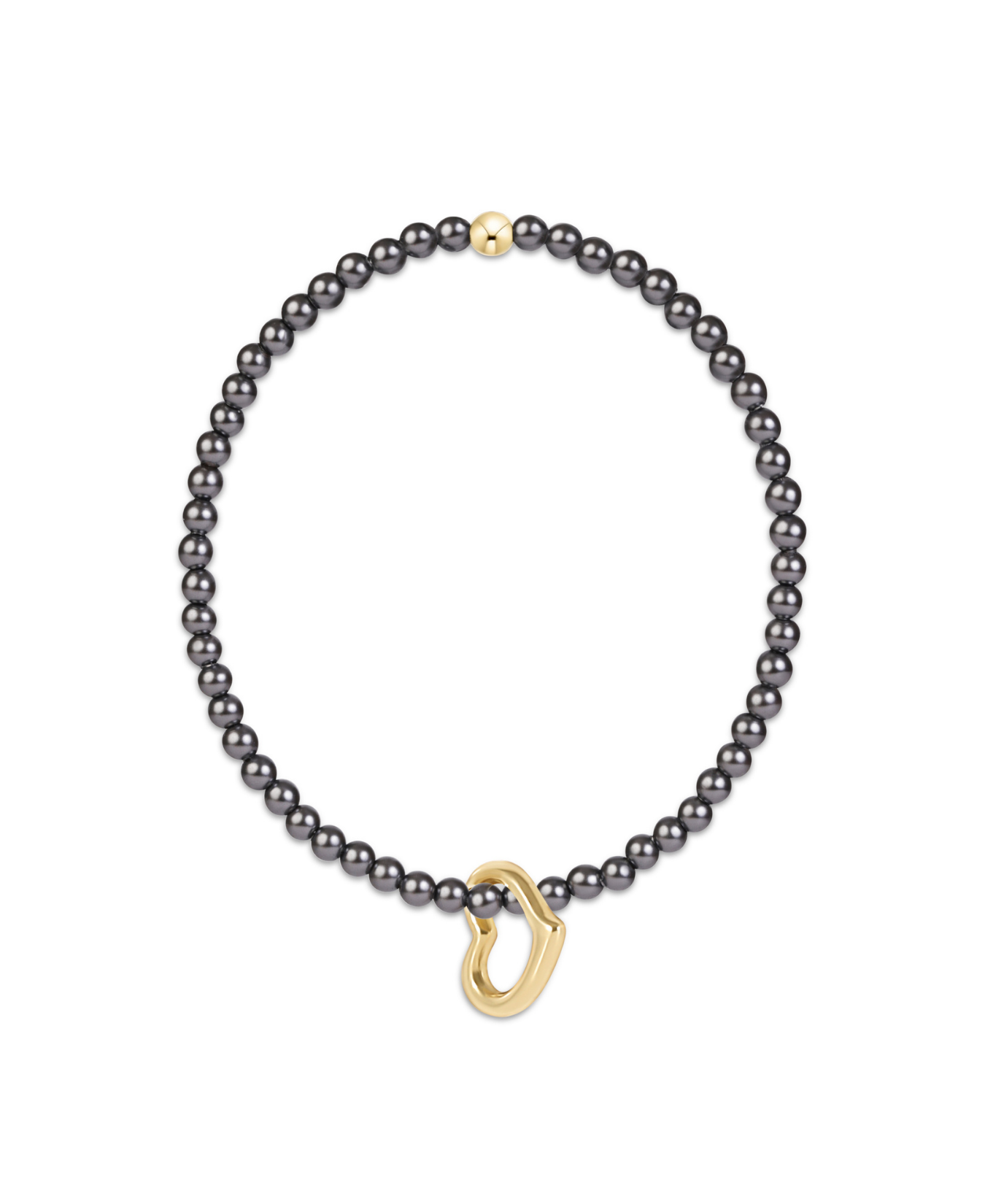 Classic Pearl Dark Grey 3mm Bracelet - Love Gold C-E Newton-BCLPEDKG3LOVG