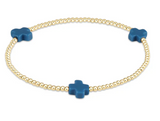 Signature Cross Small Gold 2mm Bead Bracelet