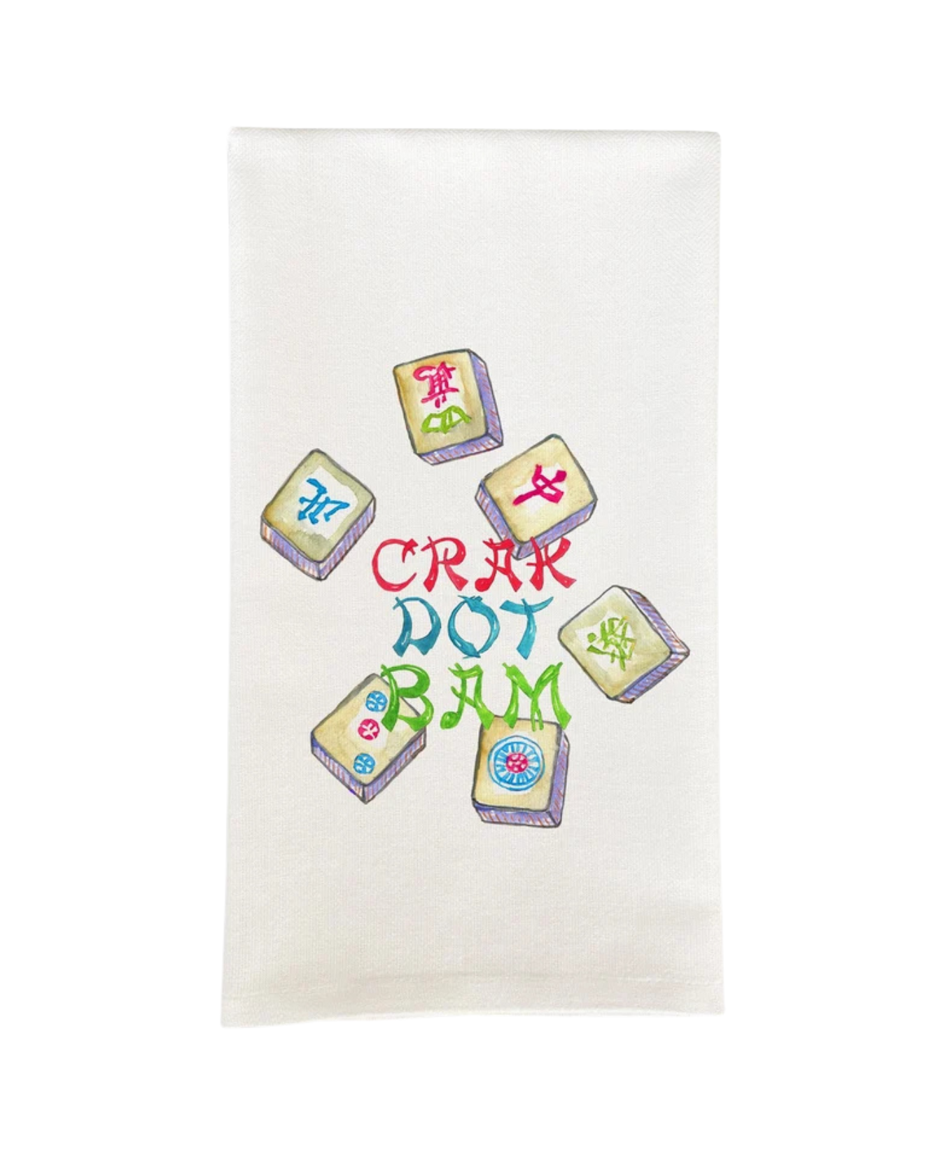 Colorful Mahjong Tiles Hand Towel-French Graffiti-D1260