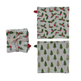 Cotton Printed Waffle Weave Dish Cloths with Trees/Holly Pattern_creativeco_op_XT0593_1