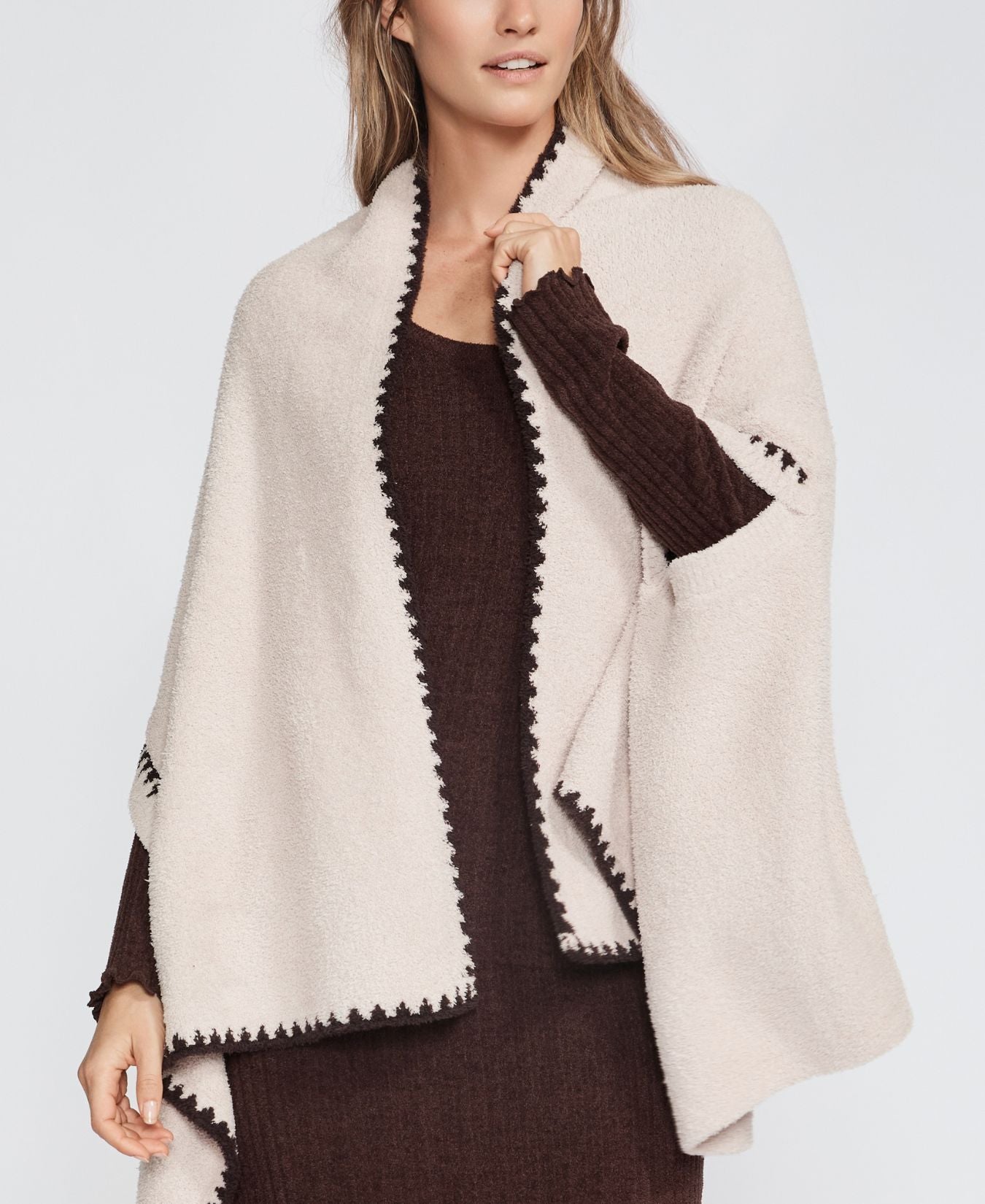 Cozychic Blanket Stitch Wrap-BarefootDreams-BDWCC27005