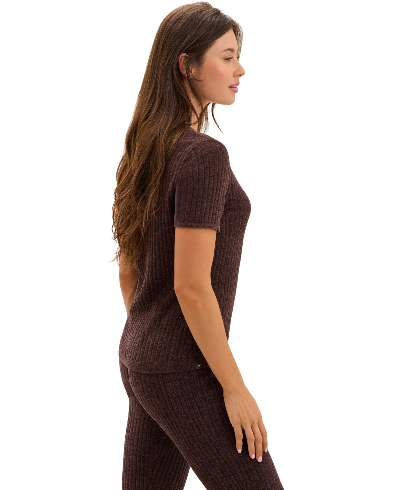 Cozychic Ultra Lite Scallop Rib Short Sleeve_Barefoot Dreams_BDWCU26997-UMR
