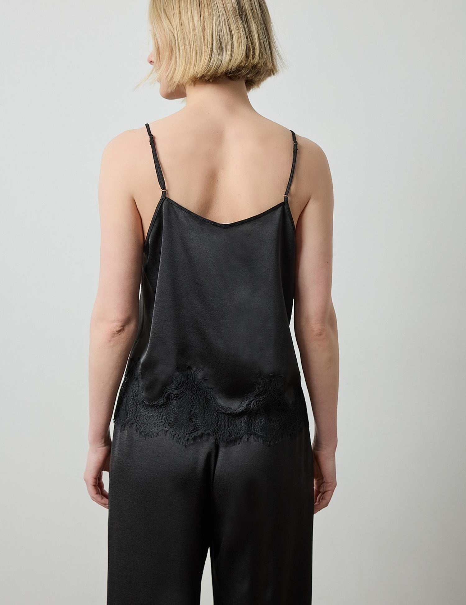 Crepe Satin Cami With Lace Trim_Lilla P_PA3626