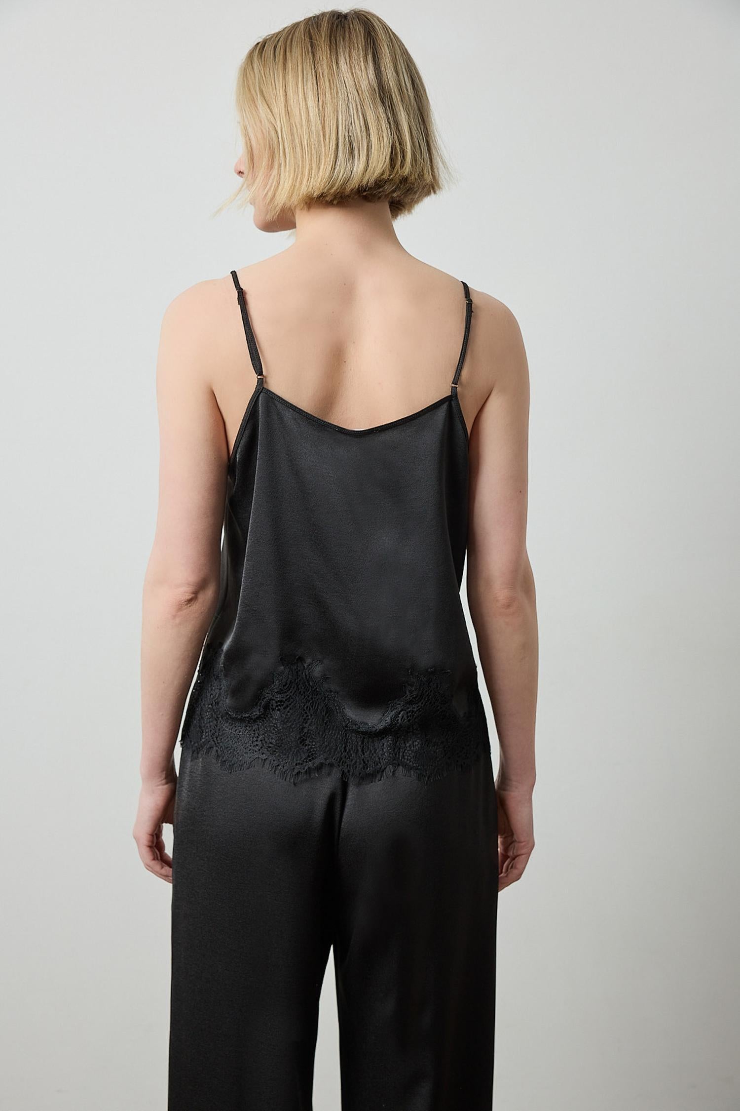 Crepe Satin Cami With Lace Trim_Lilla P_PA3626