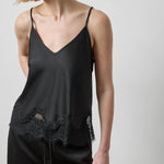 Crepe Satin Cami With Lace Trim_Lilla P_PA3626