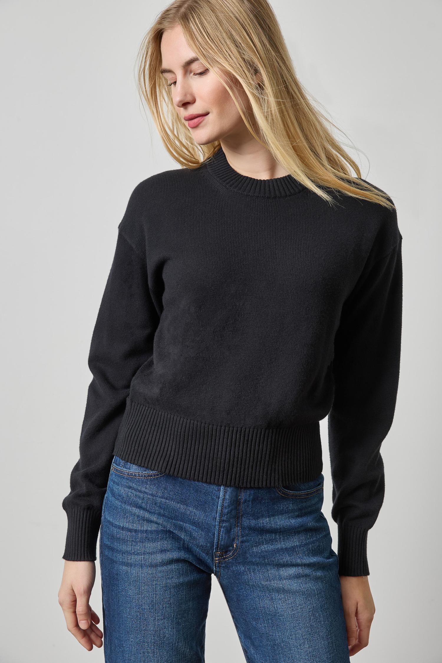 Crewneck Saddle Sleeve Sweater_Lilla P_PA3601