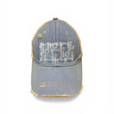 Distressed Designer Scarf Baseball Hat