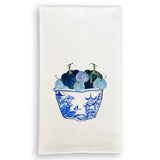 Blue & White Pot with Blue Pumpkins Hand Towel