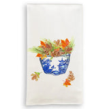 Blue Bowl with Fall Leaves Hand Towel