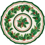 Die-cut Holiday Holly China Placemat-Hester & Cook-KP1837