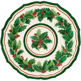 Die-cut Holiday Holly China Placemat-Hester & Cook-KP1837