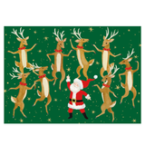 Disco Santa Small Boxed Christmas Cards - Includes 15 Cards & Envelopes_Caspari_106109-GRN