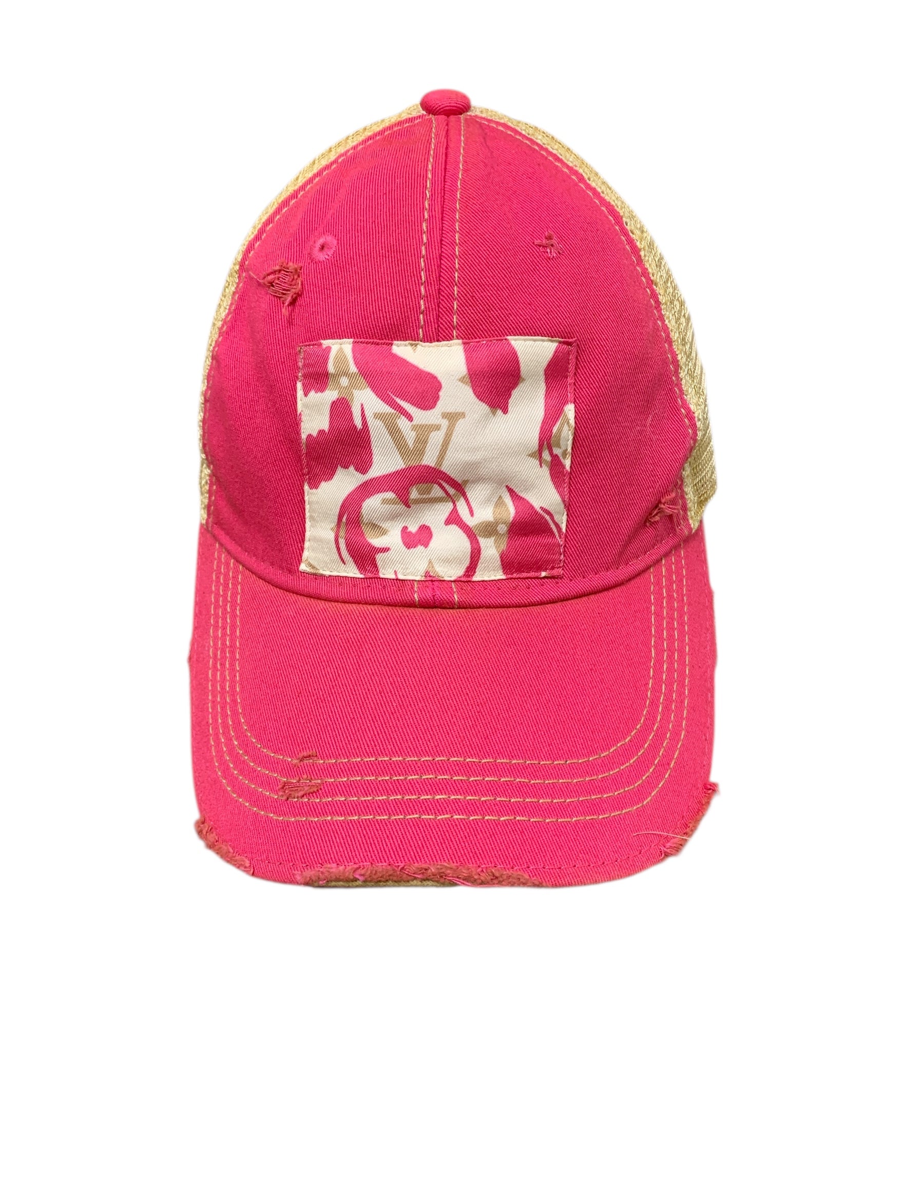 Distressed Designer Scarf Baseball Hat