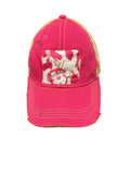 Distressed Designer Scarf Baseball Hat