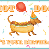 Birthday Card Hot Dog Card