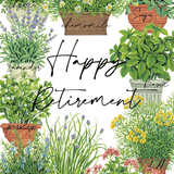 Retirement Card Container Garden Foil