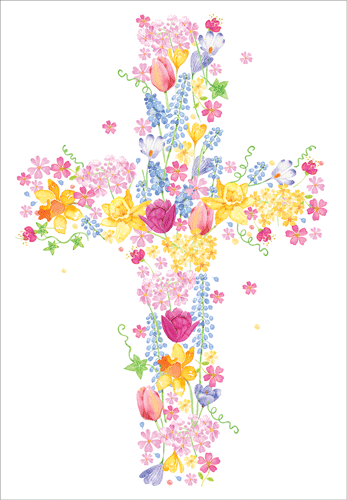 Spring Floral Cross Card