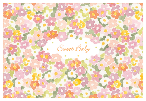 Sweet Baby Floral Pink Card