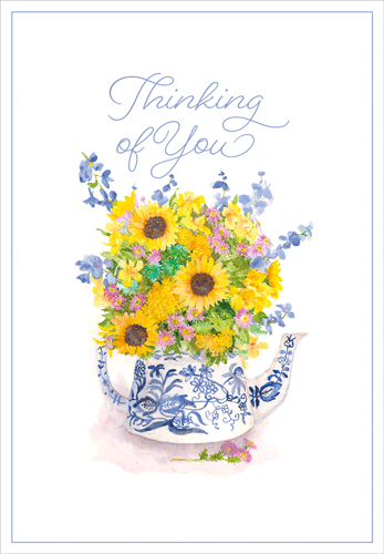 Sunflowers in Teapot Card