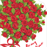 Red Roses  Bouquet Valentine's Card
