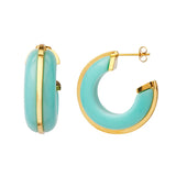 Resin Gold-Tone Hoop Earrings