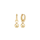 Huggie Gold 0.5" Hoop - Classic Gold 8mm Charm