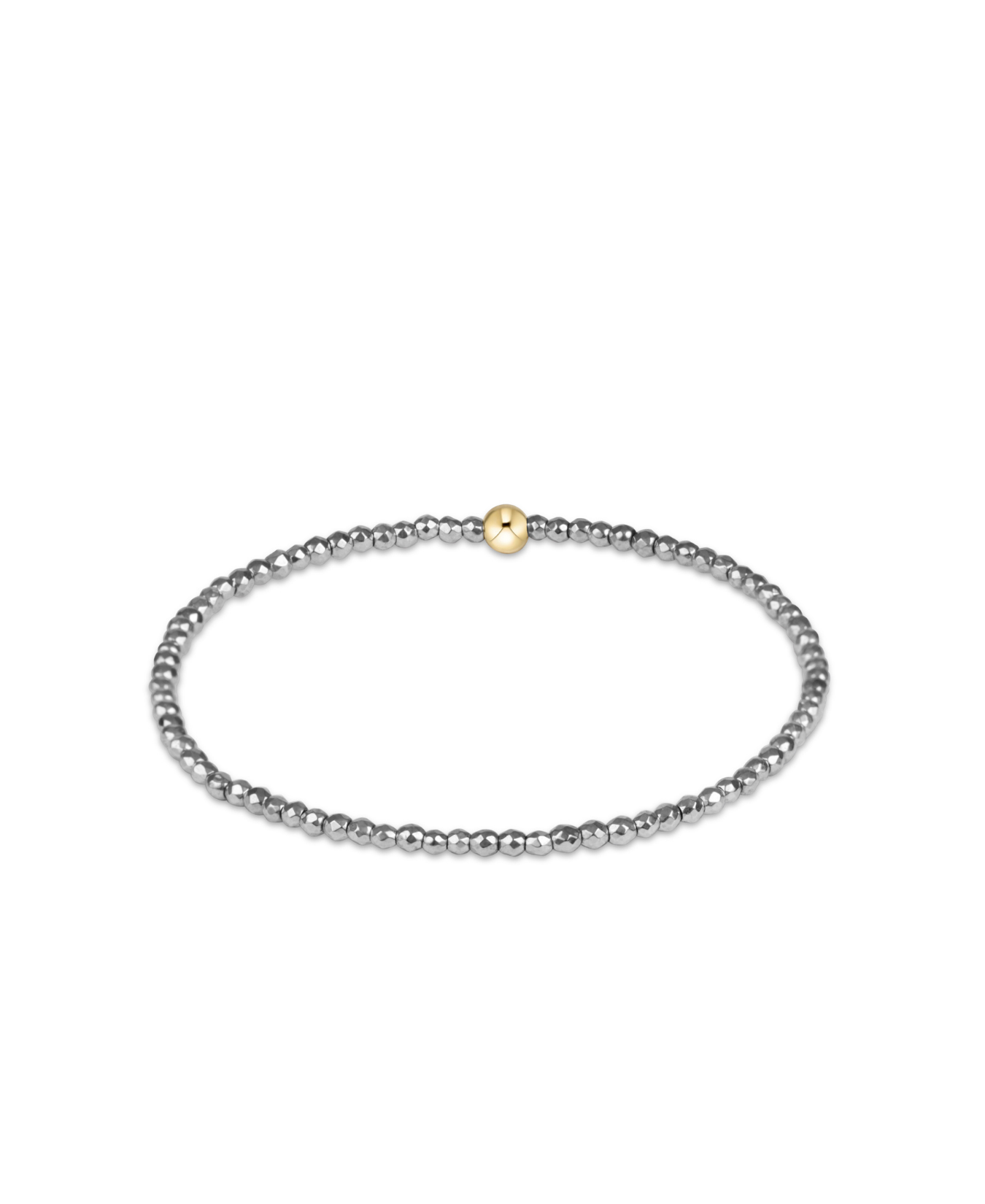 Extends Classic Silver Faceted Hematite 2mm Bracelet-E Newton-BEXCLSILFHEM2