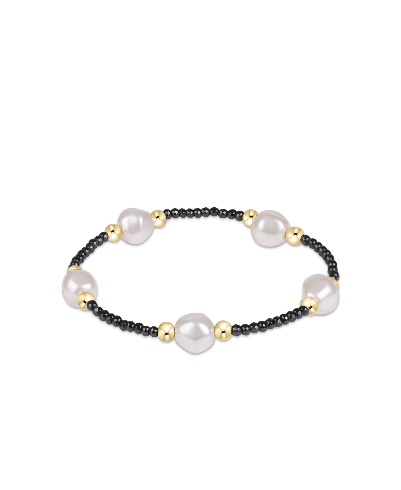 Extends Purpose Admire Pearl 8mm Faceted Hematite Bracelet-E Newton-BEXPURPADPE8FHEM