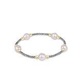 Extends Purpose Admire Pearl 8mm Silver Faceted Hematite Bracelet-E Newton-BEXPURPADPE8SILFHEM