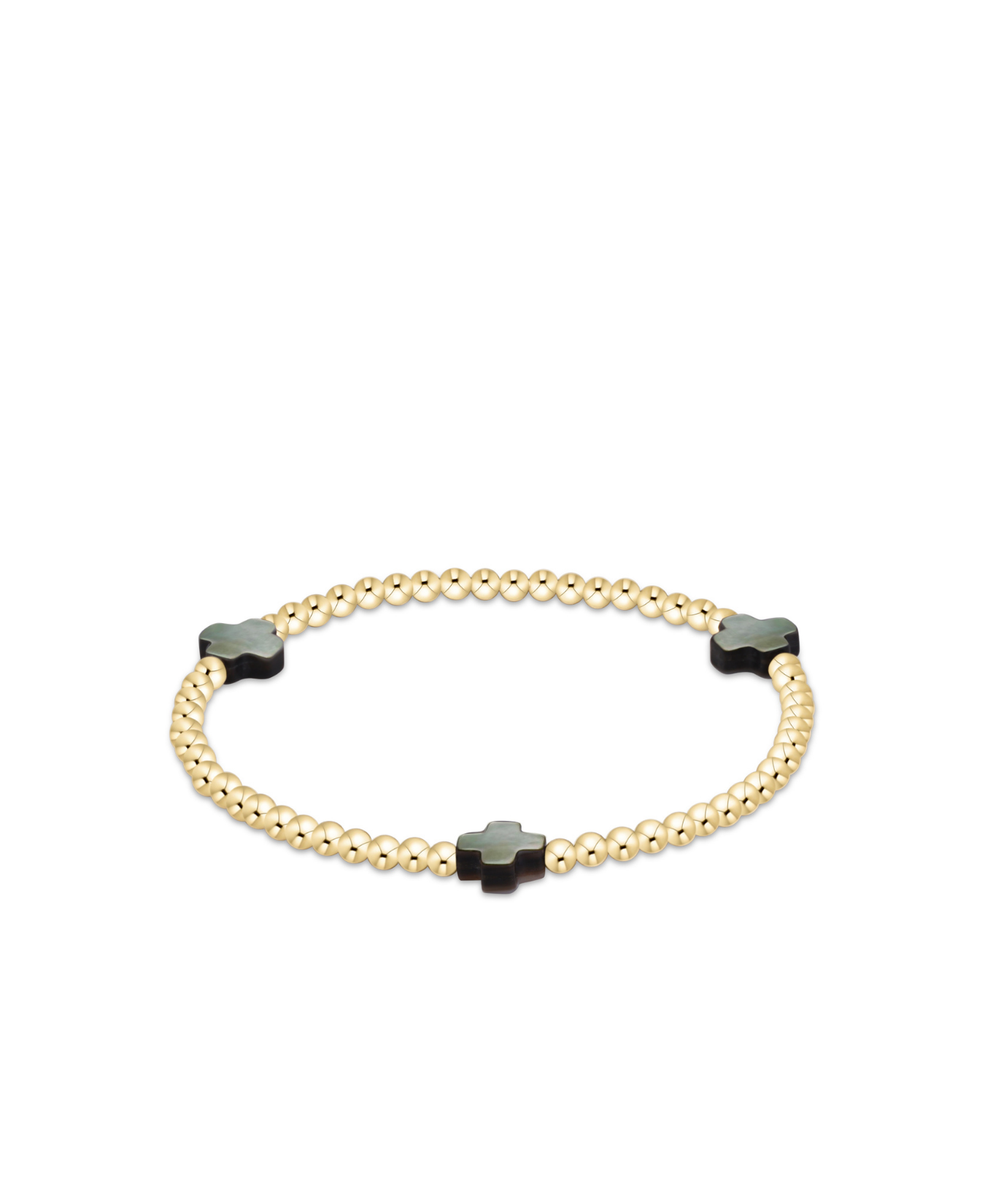 Extends Signature Cross 3Mm Gold Bracelet - Mother Of Pearl-E Newton-BEXSC3GMOPBT