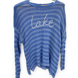 Lake Striped Crew Cotton |Mykonos/Beach Sky/White