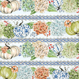 Fall Hydrangea Stripes Cocktail Napkin