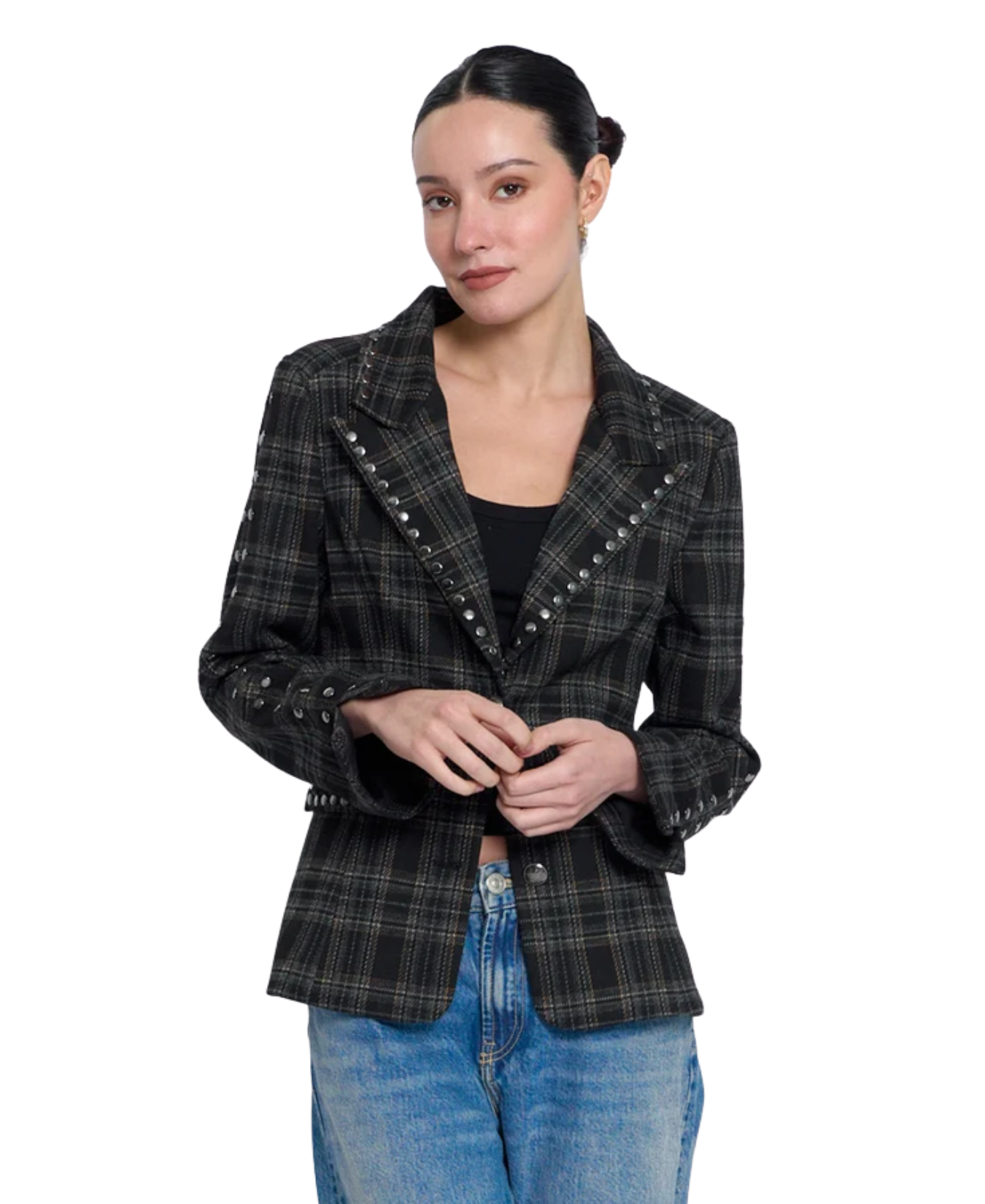 FelixPlaidStuddedJacket_CentralparkWest_CF26-20073W