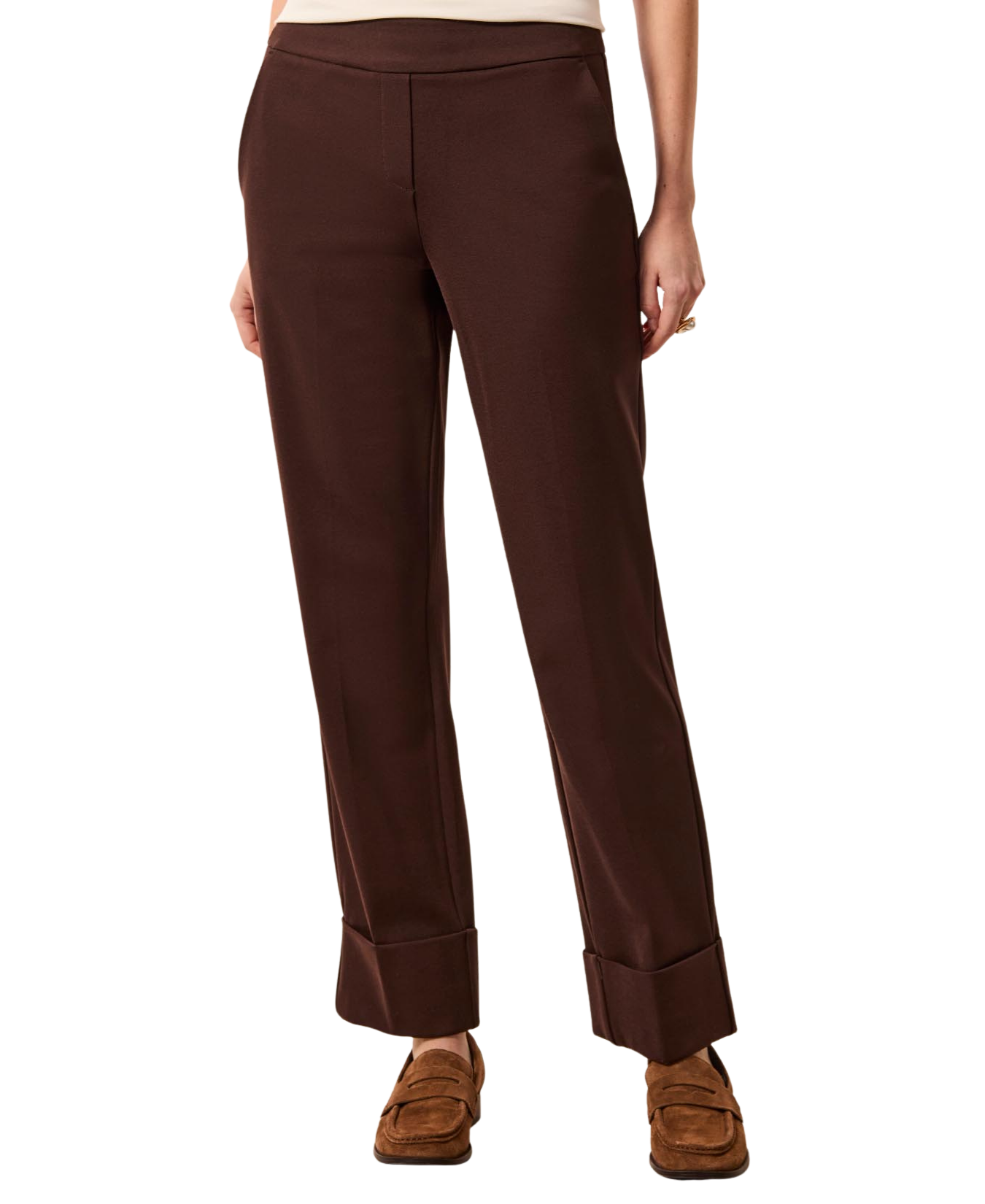 a person wearing brown pants