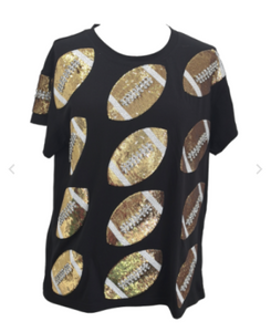 Black & Gold Rhinestone Lace Football