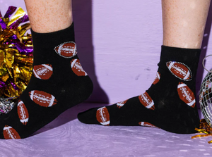 Black Football Rhinestone Socks