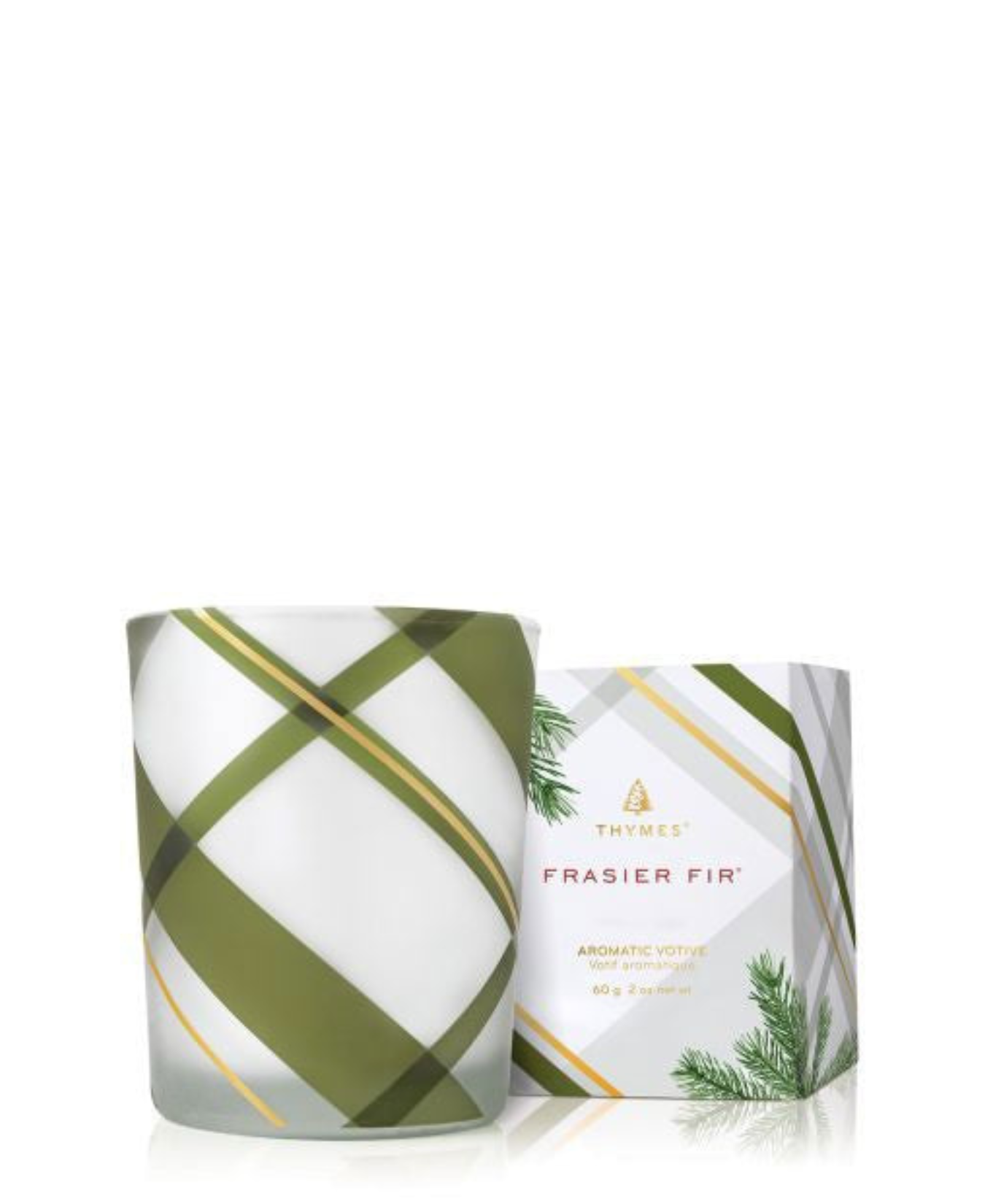 Frasier Fir Votive Candle, Plaid_Thymes Frasier Fir_TH03545240100