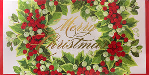 Holly and Berry Wreath Money Card