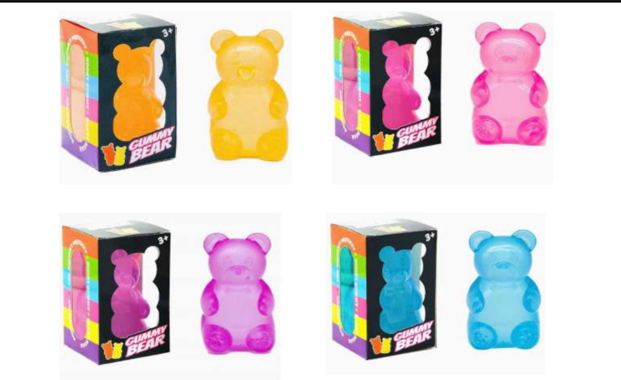 a group of gummy bears in boxes