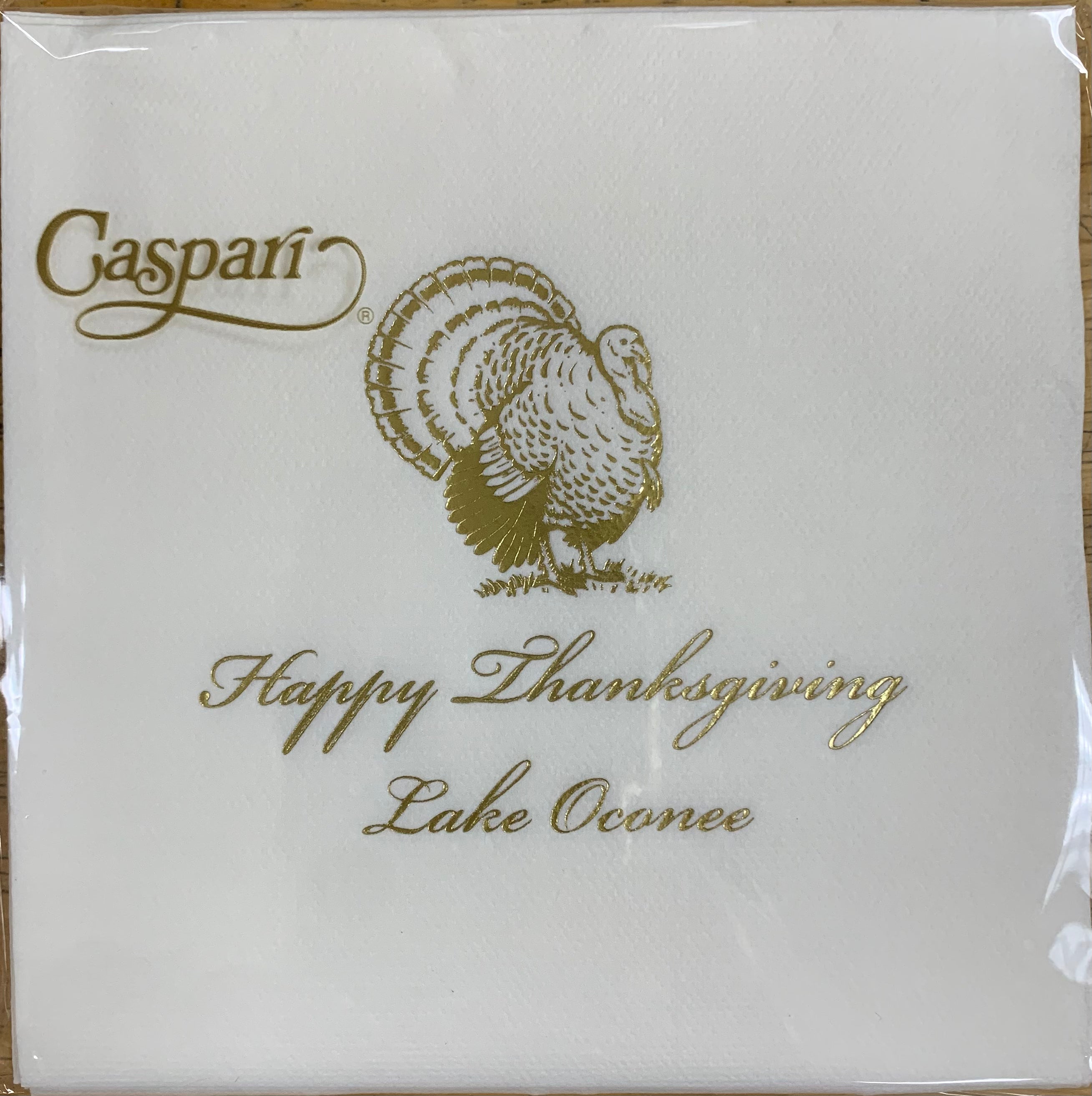 a napkin with a turkey on it