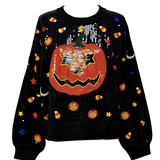 Full Sequin Pumpkin & Mini Icon Sweater_Queen of Sparkles_HOLID26N223-BLK