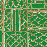 Bamboo Screen Green/Gold Wrapping Paper