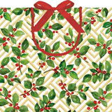 Holly And Fretwork Gift Bag Lg