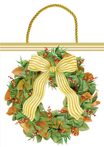 Magnolia Wreath Gift Bag Small